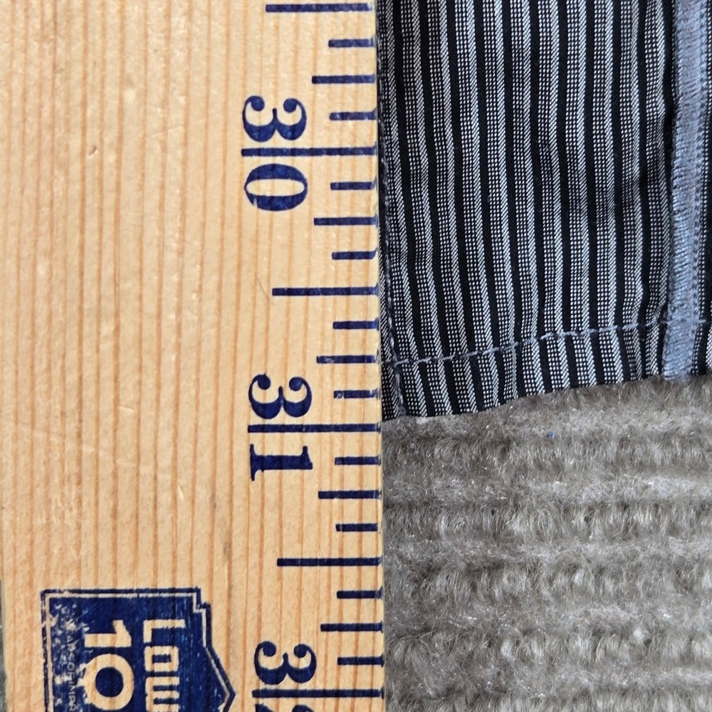 Murano Mens XL Grey Striped Pintuck Fitted Short Sleeve Button Down Shirt - Picture 4 of 7